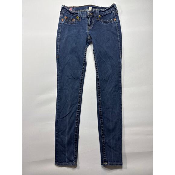 True Religion Denim - True Religion Women's Casey Skinny Blue Jeans - Size 28 (27x28.5)